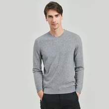 Высококачественный кашемировый пуловер для мужчин с v-образным вырезом и длинным рукавом теплый зимний свитер из кашемира и шерсти трикотажные джемперы мужское однотонное нижнее белье