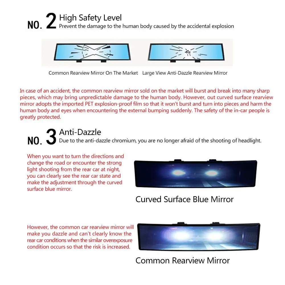 Автомобильное вспомогательное зеркало большого видения антибликовое защитное зеркало заднего вида для автомобиля Панорамное внутреннее детское зеркало заднего вида