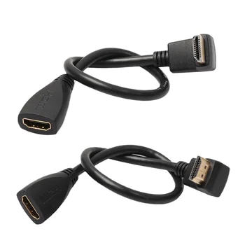 

Pair HDMI Right Angle 90 Degree And 270 Degree Flat Cable Metal Connectors 1.4V 0.3m Professional HDMI Cable With Ethernet