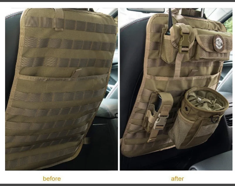 Тактический MOLLE автомобильный органайзер для спинки сиденья универсальный чехол для сиденья Чехол-протектор на автомобильное сиденье