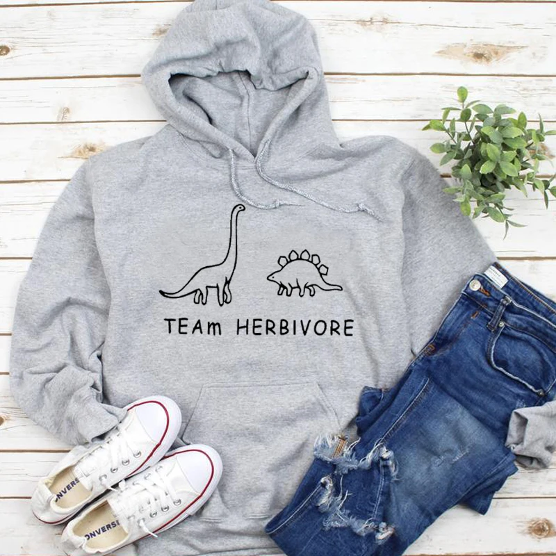 Команда Herbivore толстовки для женщин динозавр Юрского периода вегетарианец Kawaii пуловер веганская уличная одежда для девочек одежда с длинными рукавами Прямая поставка