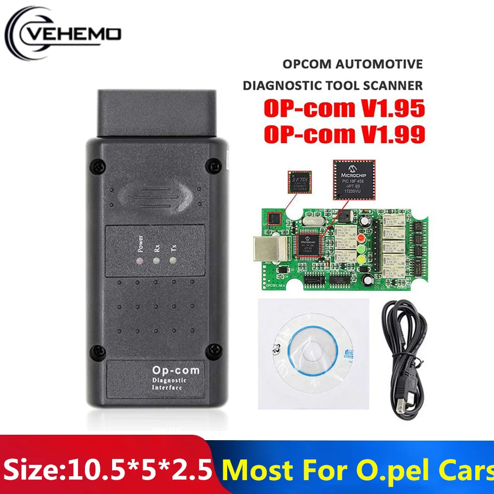 Полезный диагностический инструмент OBD2 автомобильный V1.99 V1.95 с чипом PIC18F458 USB