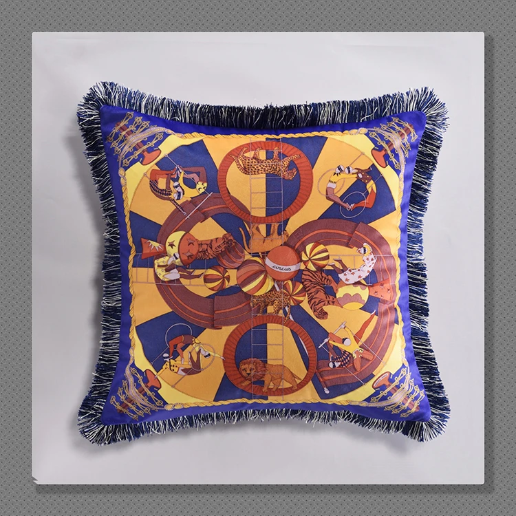 Luxury European Classical Christmas Hotel Velvet Tassel Cushion Cover Pillow Cover Pillowcase Home Decorative Sofa Throw Pillows