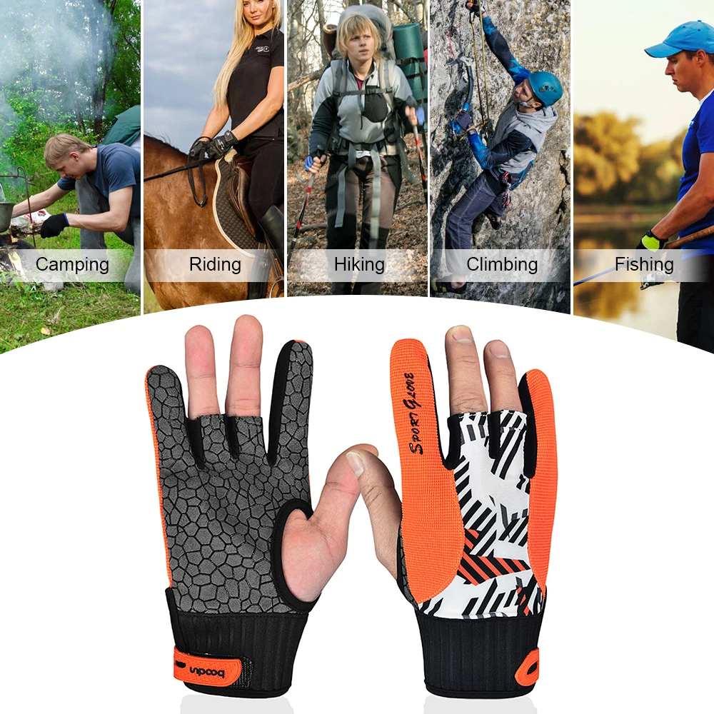 Bowling Gloves Breathable 3 finger Bowling Gloves Anti-Skid Bowling Thumb Protectors Sports Gloves For Men Women