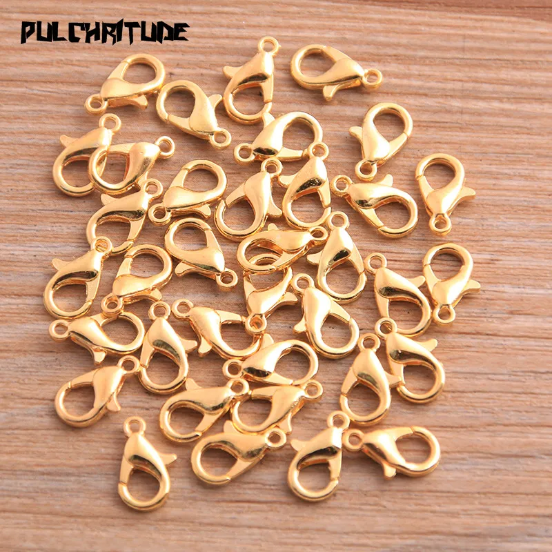 50pcs 8*12mm 9 Color Lobster Clasp Hooks For DIY Necklace Bracelet