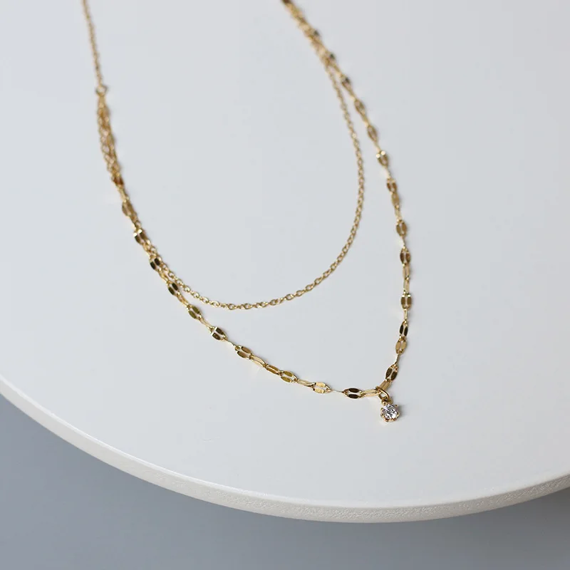 Timeless Wonder Titanium Zirconia Chains Layered Necklace Women Stainless Steel Jewelry Punk Boho Gothic Ins Statement Gold 5321