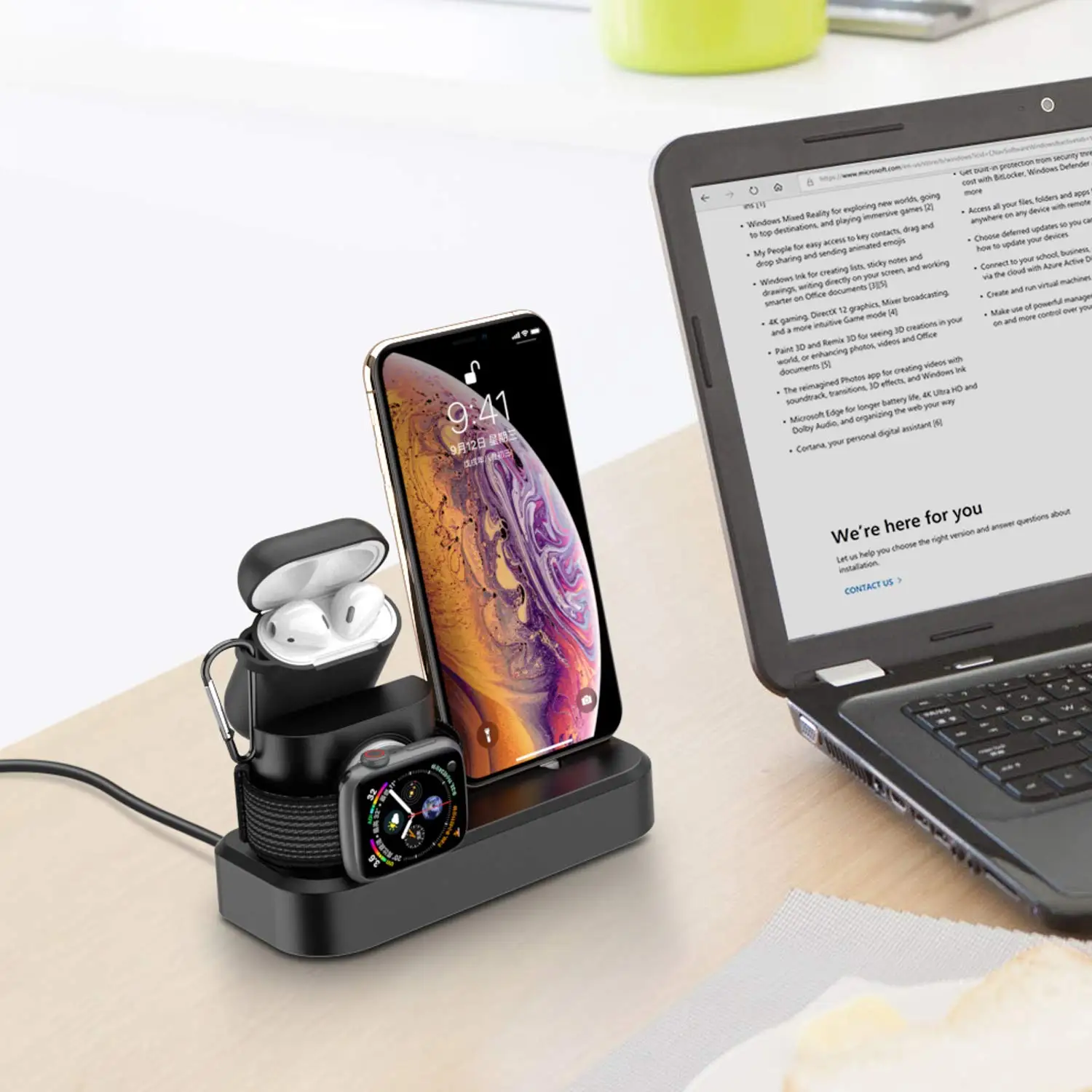 3 в 1 Зарядное устройство Док-станция для Apple Watch iPhone Airpods для Apple Watch Series 1 2 3 4 Airpods, iPhone Xs