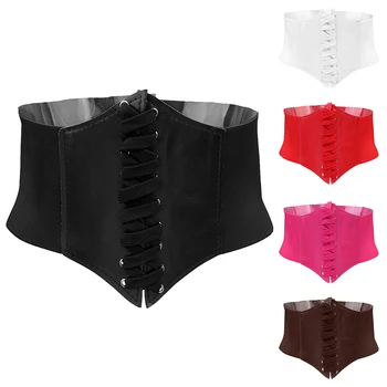 

Fashion Sexy Women Slim Girdle Body Shaper Buckle Lace up Cinch Corset Stretch Wide Waistband Waist Belt