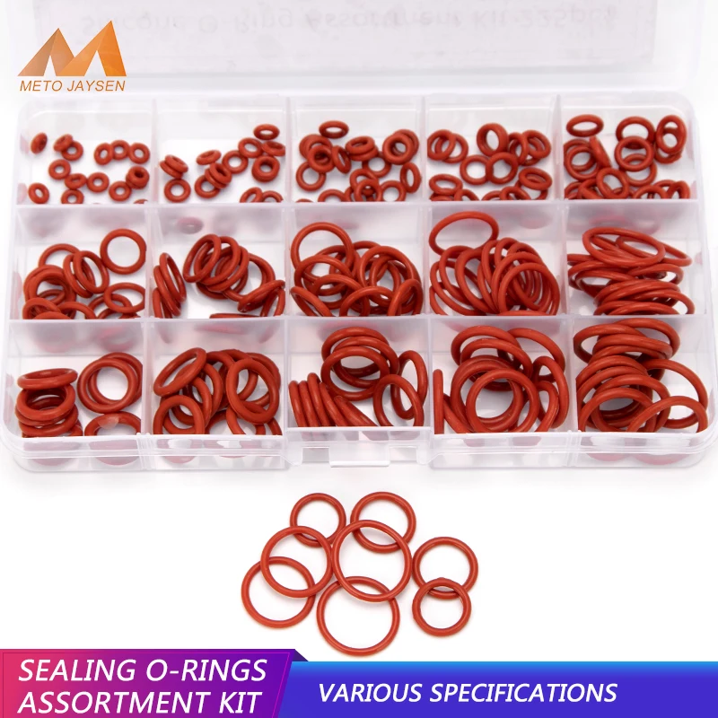 Paintball-Socket O-Rings PCP Silicone OD Gasket Red CS 6mm-30mm 225pcs/Set 15-Sizes Replacements