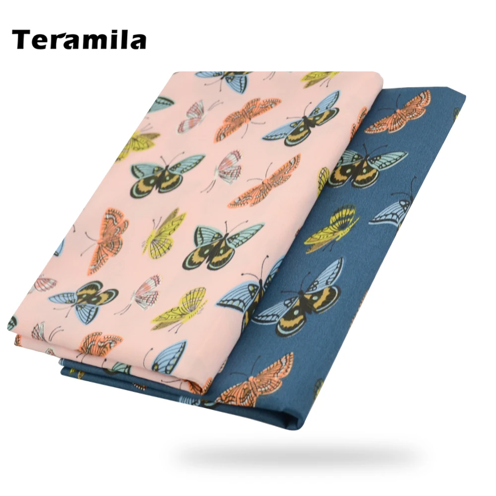 Teramila Печатный узор бабочки ткань хлопок 100% для шитья одежда пэчворк новые ткани
