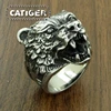 Punk 316L Stainless Steel Bear Animal Ring For Man Silver color Golden Brown Bear Head Ring Jewelry 1