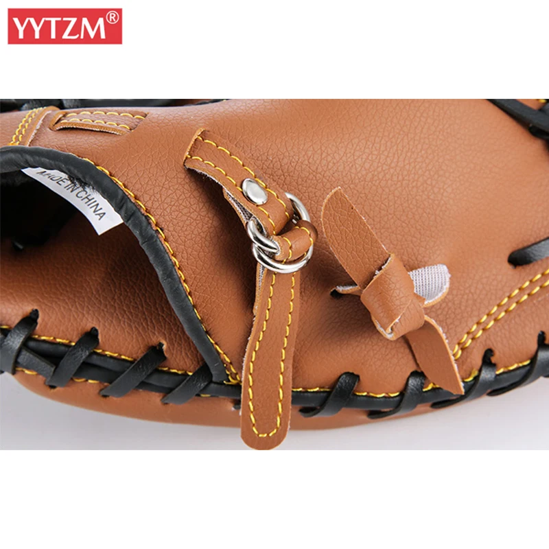 12.5'' Baseball Catcher Gloves thick PVC Imitation Cow Leather Gamer Glove Adult Catch Guantes de beisbol Self Defense Weapon