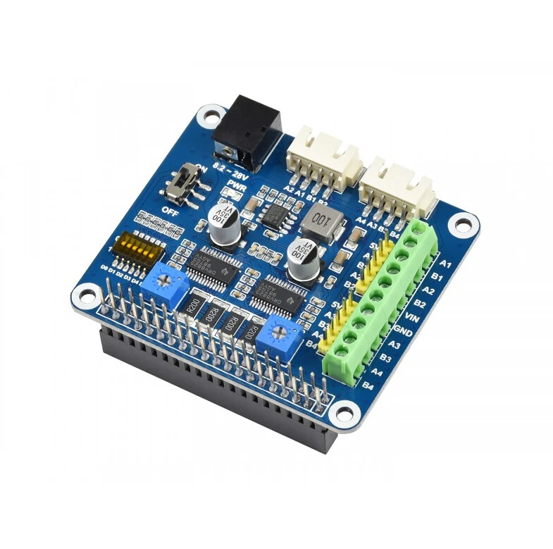 Шаговый двигатель Waveshare для Raspberry Pi приводит два шаговых двигателя до 1/32