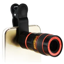 Lente de telescopio de cámara de teléfono móvil con Clip para iPhone/lente de teléfono DSLR producto Universal puede proporcionar Zoom óptico HD 8x