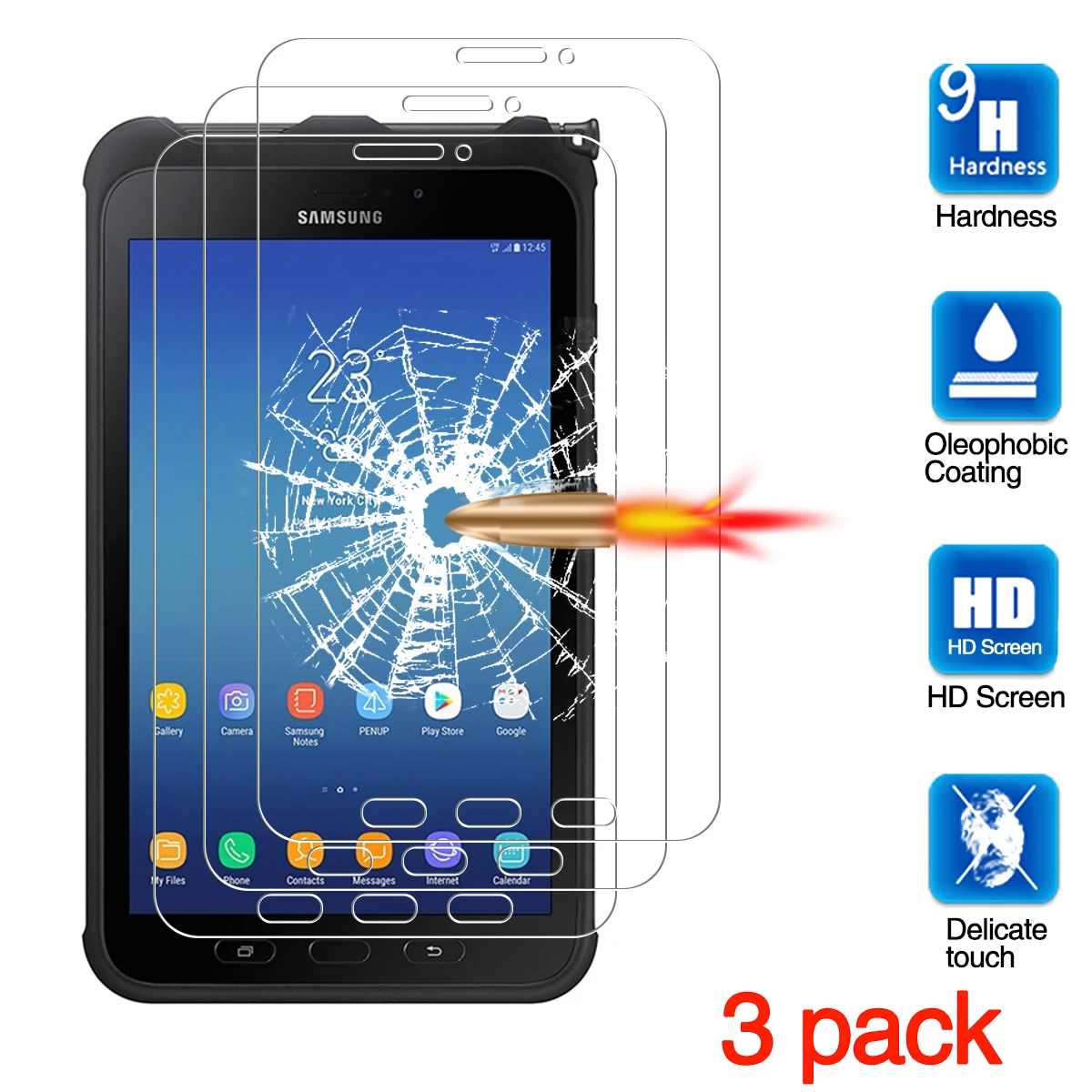 Per Samsung Galaxy Tab Active 2 Pellicola Protettiva, Pellicola Protettiva In Vetro Temperato Per Galaxy Tab Active 2 Sm-T390 (8 ")
