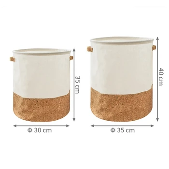 

Clothes Organizer Storage Basket Large Linen Cork Waterproof Laundry Basket Kids Toy Basket for Home Bathroom Sundries Storage