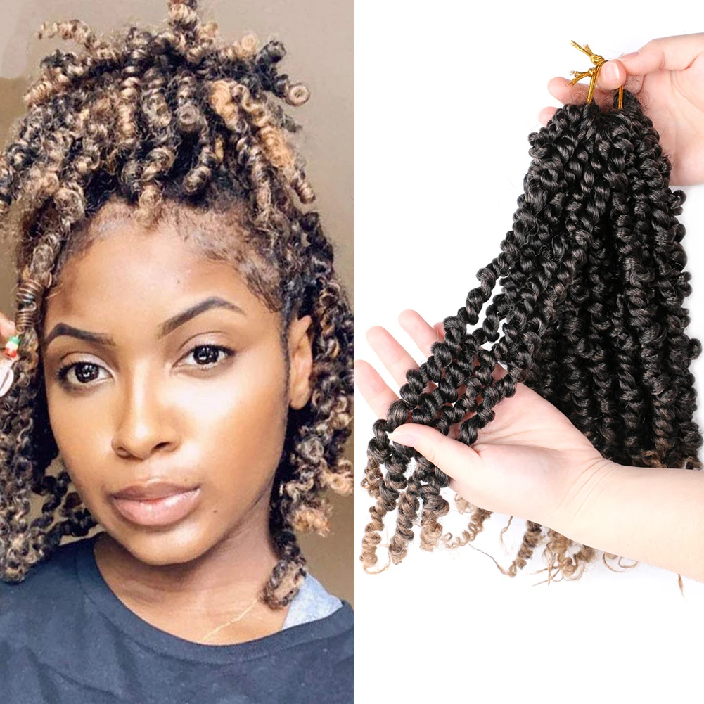 Mtmei Hair Pre Twisted Passion Twist Crochet Hair Short Curly Spring Twist Pre Looped Crochet Braids Black Brown Braiding Hair весы напольные polaris pws 1877dg passion black