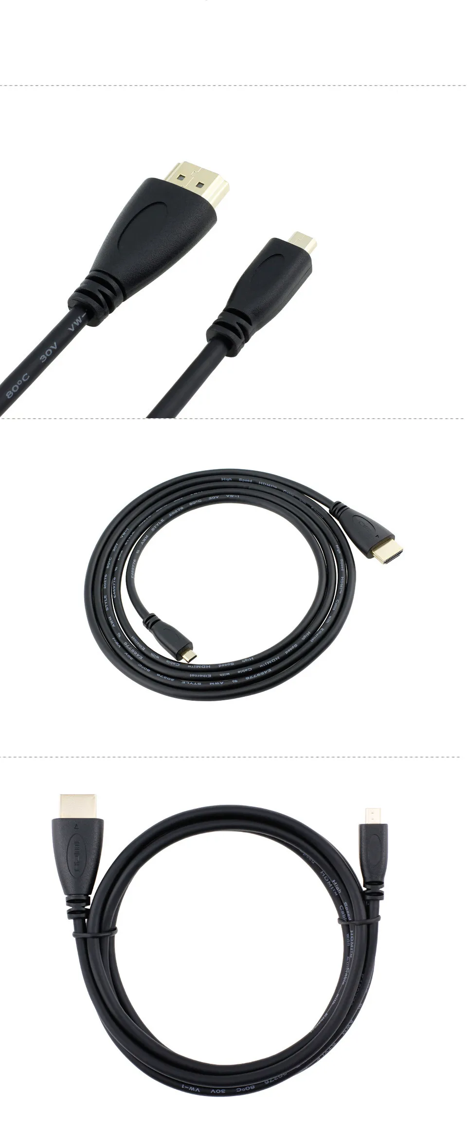 Micro HDMI к HDMI папа-папа адаптер конвертер кабель 1080P Full HD V1.4 Micro HDMI(тип D) к HDMI(тип A) кабель