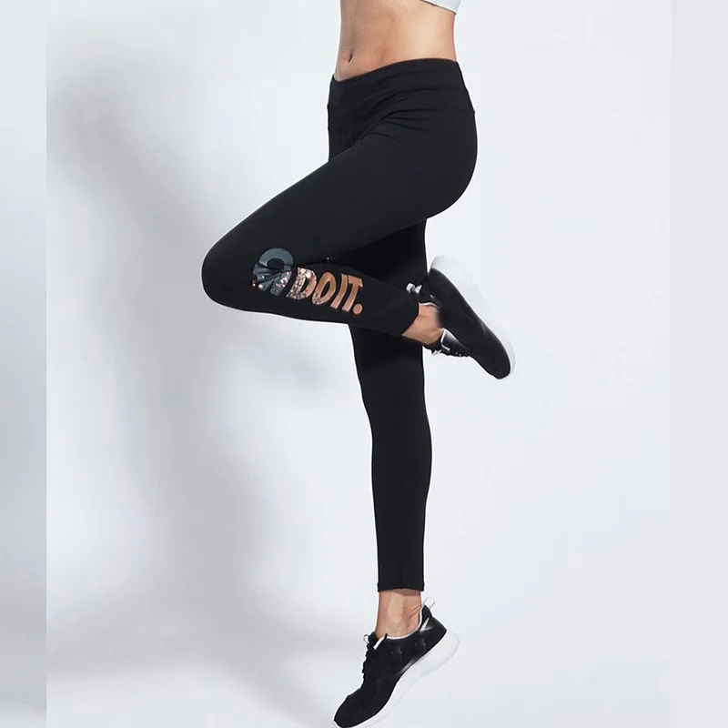 spring letter printed Elastic Slim hip-up Leggings fitness Leggings For Women Sporting Workout quick drying Leggings