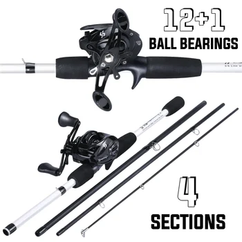 Sougayilang Fishing Rod Reel Combo Portable 4 Sections 2