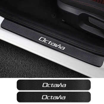 

Car Door Sill Stickers for Skoda Octavia 2 A7 A5 Auto Anti-Scratch Protector Decals Carbon Fiber DIY Tuning Car Accessories