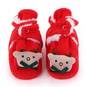 

1 Pair Xmas Soft Sole Baby Shoes Comfortable Warm Cotton Shoes Baby Prewalker