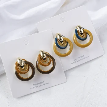 

AENSOA Minimalist 2020 Gold Color Knot Earrings for Women Irregular Classic Twisted Stud Earrings Painting Wedding Jewelry Gift