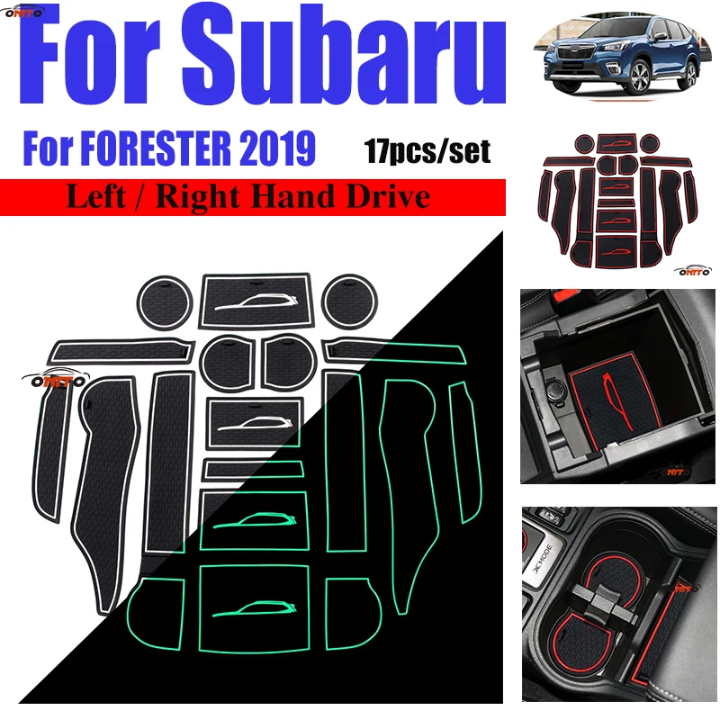 

Rubber Anti-slip Slot Gate Mat For Subaru FORESTER 2019 17pcs/set Car Door Groove Mat Cup Pad Covers Left/Right Hand Drive