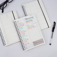 Ноутбуки повестки дня ежедневно еженедельно ежемесячно план Органайзер, скрепленный спиралью A5 записные книжки на прозрачный график
