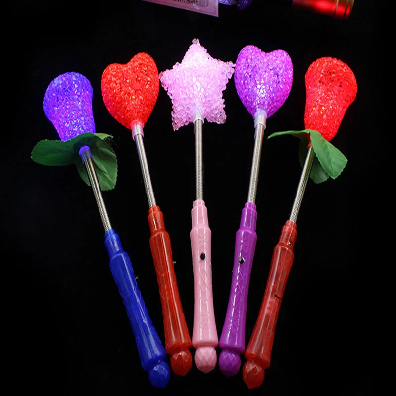 Fashion Hot Sale Led Clothes Fashion Party Xmas Halloween Star Heart Flower Sticks Magic Wand Flashing Lights Up Glow Event (8)