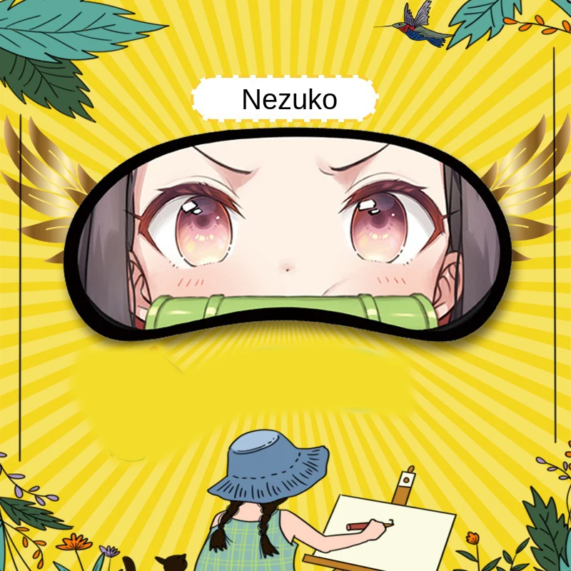 Kimetsu No Yaiba Eye Mask Cotton Shading Eyes Cover Demon Slayer Cosplay Fashion Blindfold Relief Fatigue Anime Eyeshade