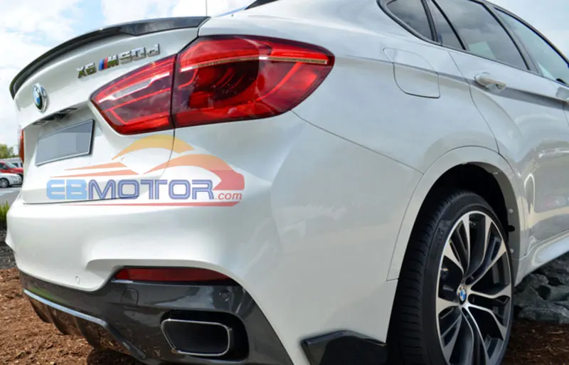 Стиль производительности Реальные углеродного волокна задний багажник загрузки спойлер для BMW X6 F16 2015UP B264