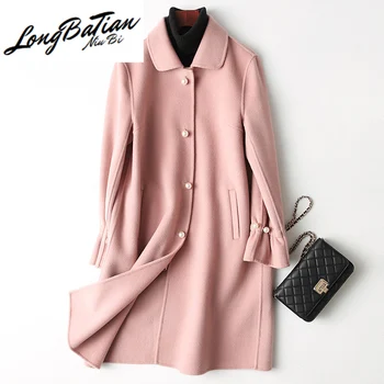 

Side Wool Double Coat Female 2020 Autumn Winter Jacket Woolen Coats and Jackets Women Korean Outwear MY3852