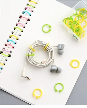 

1 Box Circle Calendar Ring Colored Easy Ring Deductible Paper Book Plastic Loose Leaf Binder Multi-function Keychain Key Ring