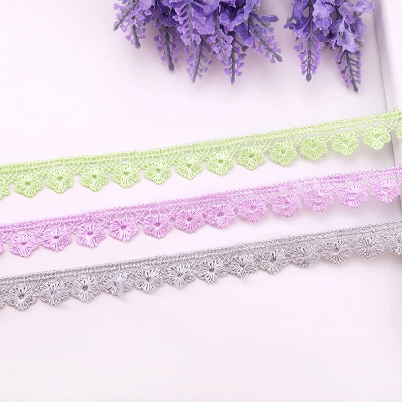 2yards Color Small plum blossom Embroidery Hollow Lace Ribbon Dress Garment Fabric Lace Ribbon DIY Manual Sewing Crafts Lace Ribbon