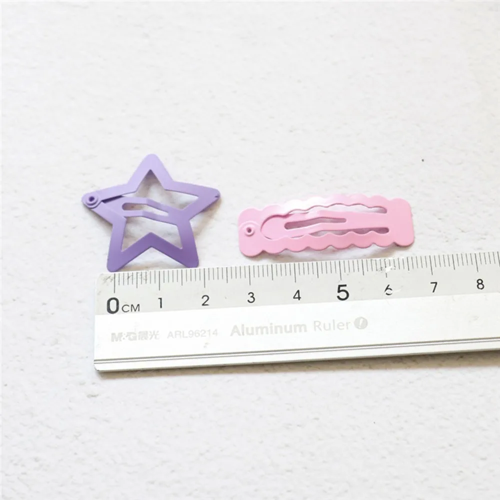 6pcs/Set Cute Candy Color Kid Girl Hairpin Paint Geometic Hairclips Heart Star Flower Hair Clip Barrette for Kids Headwear