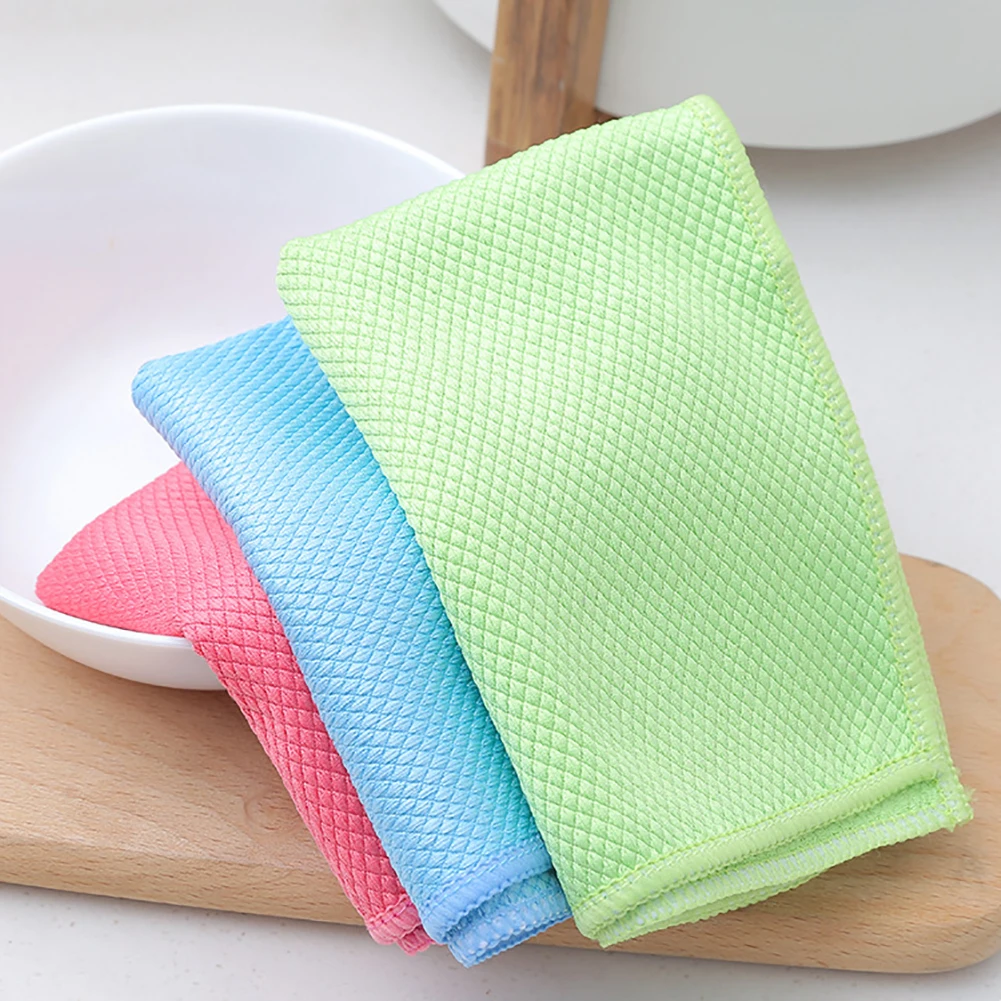 Microfibre Kitchen Towels Dish Quick Drying Cleaning Cloth Dishcloth 10pc kitchen cleaning towel cotton dishcloth 5 8 layers super absorbent non stick oil reusable cleaning cloth kitchen dish towel