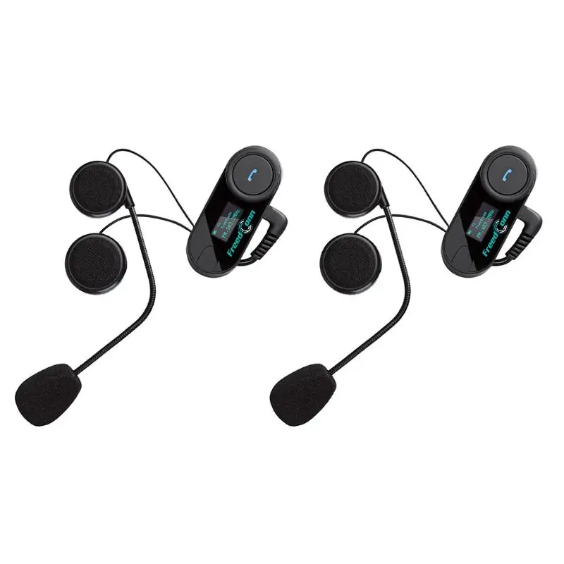 B 1 комплект стерео Bluetooth рация мотоциклетный шлем домофон гарнитура для мотоцикла с ЖК-экраном и fm-радио - Цвет: B