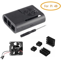 Boîtier Raspberry Pi 4, 4b, avec ventilateur de refroidissement et dissipateur de chaleur, dissipateurs de chaleur, modèle B 