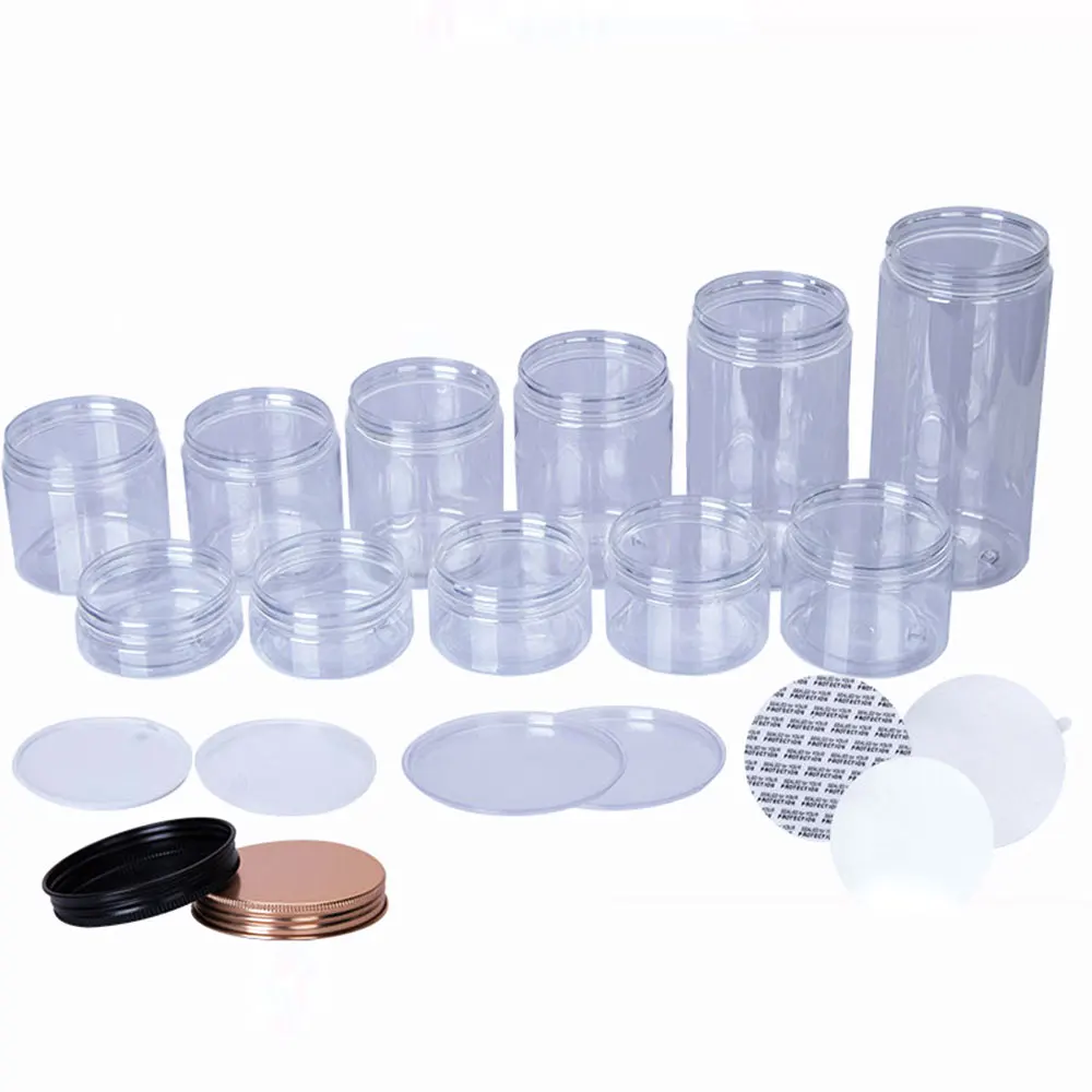 Прозрачная пластиковая банка крышки пустые косметические контейнеры макияж