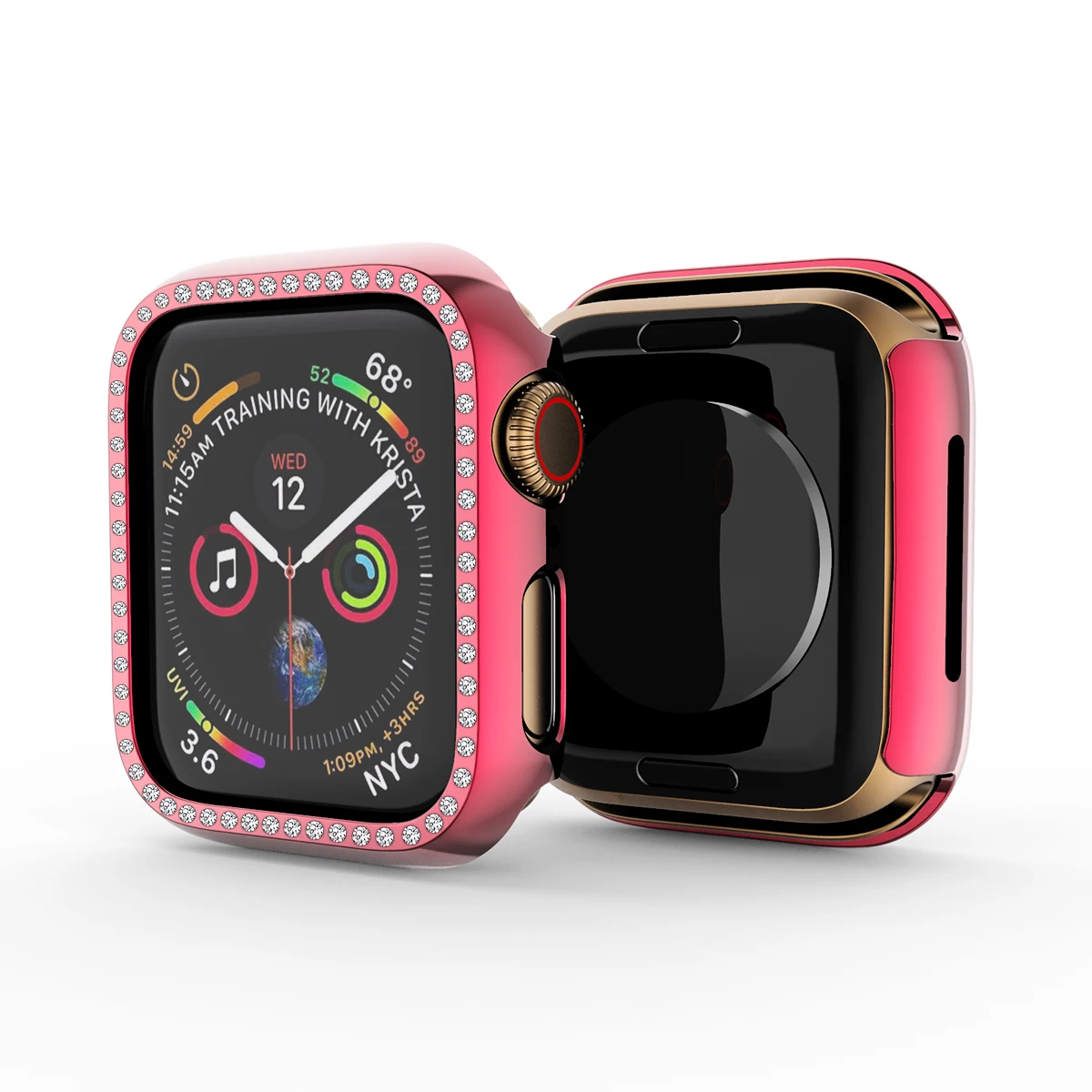 Блестящий Защитный чехол со стразами для Apple Watch 38 мм 42 мм 40 мм 44 мм сверкающий PC Бампер протектор для iWatch 4 3 2 1