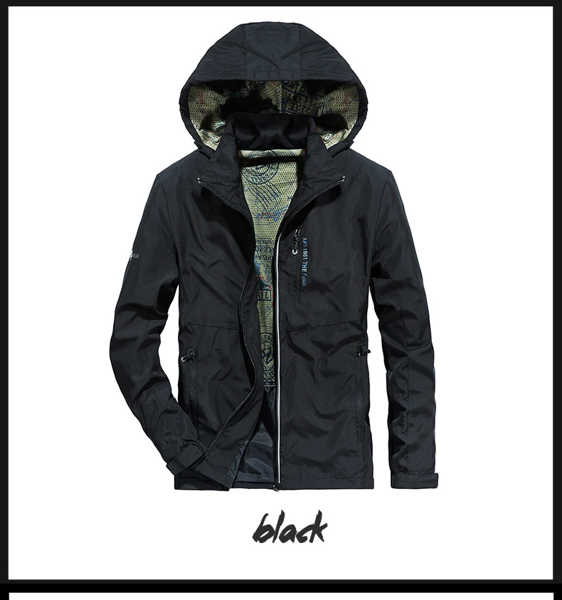 Зима осень мужская черная Повседневная куртка с капюшоном мужская водонепроницаемая одежда Мужская ветровка пальто Мужская Верхняя одежда M-4XL размера плюс
