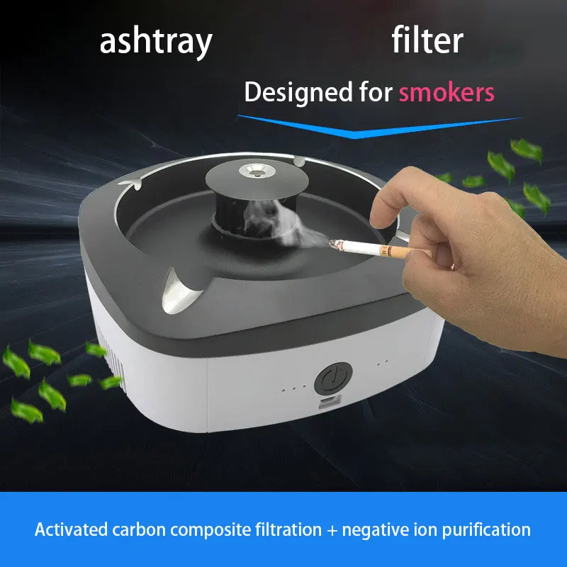 Cendrier électronique résistant à 360, supporter ficateur d'air, filtre  secondaire, aspiration de l'air, fumée directe, sans fumée, aromathera -  AliExpress