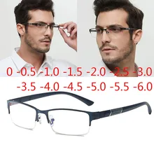 Lunettes de myopie unisexe, monture demi métal, Prescription 0 0.5 1 1.5 2 2.5 3 4 5 6 lecture + 1.0 + 1.5 + 2.0 + 3 + 4