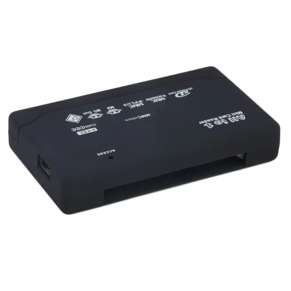 Новейший горячий черный Внешний USB 2,0 мульти-кардридер для XD MMC MS CF TF Mini M2