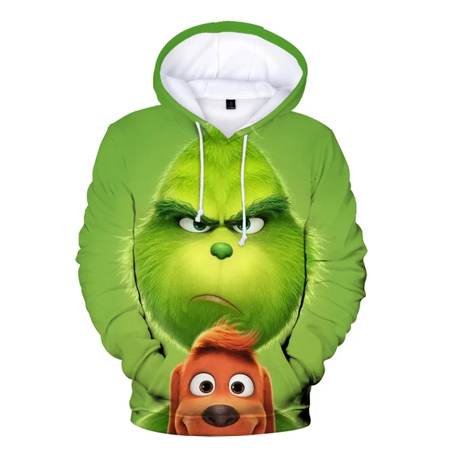 New Oversized Hoodie Men 3d Print Grinch Green Winter Sweatshirt Men/Women Sweater Jacket Fashion Pullovers Street Casual Clothe 1