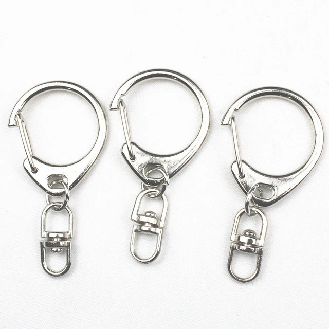 10 - 50 Pcs 5CM New Metal Key Ring Swivel Lobster Clasp Key Clips Keychain  Split Ring DIY Jewelry/Bag/Pet leash - AliExpress