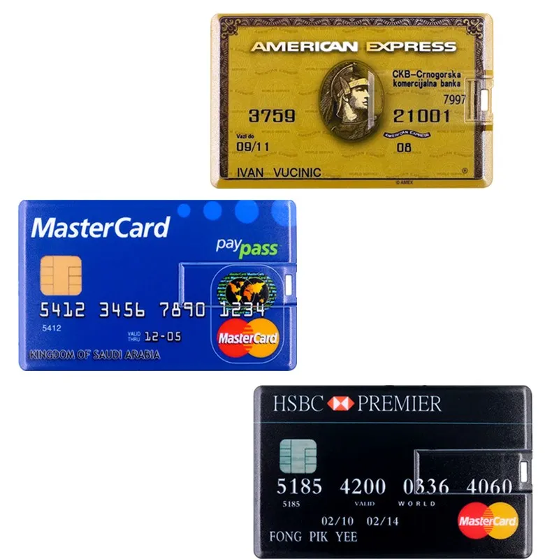 

Master HSBC Credit Card Usb Flash Drive 32GB Pen Drive 2.0 Flash Memory Card 4GB 8GB 16GB 64G 128G 256GB Pendrive Usb Flash Disk