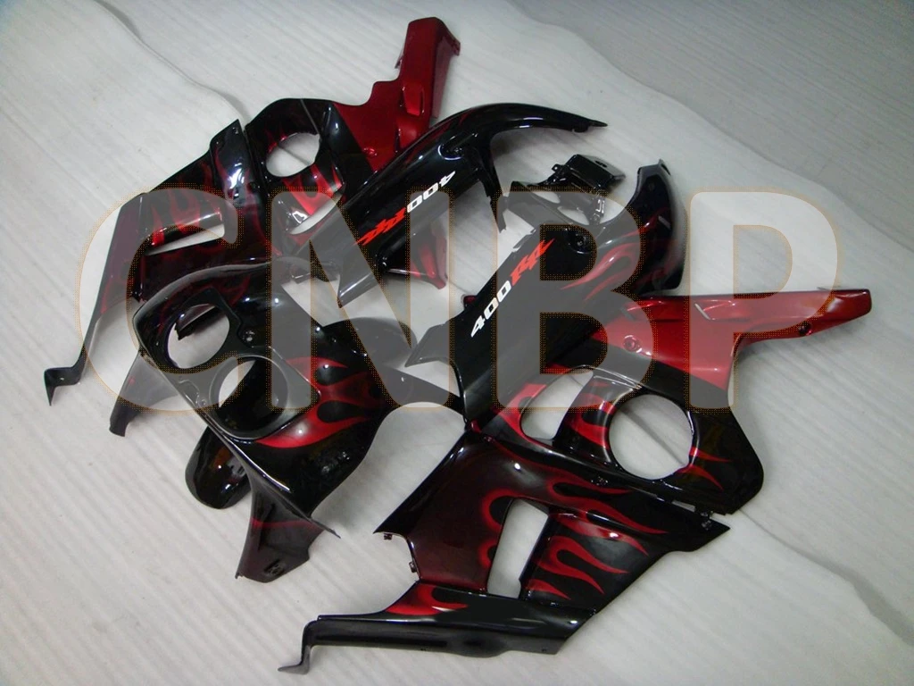 CBR400 RR 1990 - 1999 NC29 Full Body Kits CBR400RR 94 95 Black Red Flame Motorcycle Fairing 98 99 | Автомобили и мотоциклы