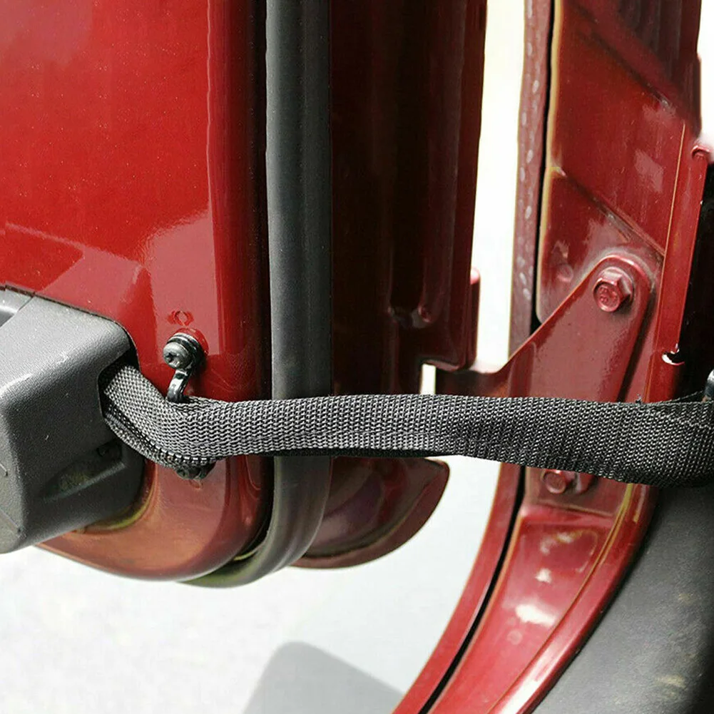 Door Limiting Straps 2pcs Black Door Limiting Straps Wire Protecting Harness For Jeep Wrangler JK 2007-17 Modification Parts Protecting Harness